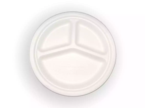 10" 3-Compartment Round Plate